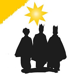 Neben dem Text "Nicht alle Helden targen ein Cape! Oder vielleicht doch?" sind die Siluetten der Heiligen drei Könige mit einem Stern zu sehen. Im Schattenriss sind die Umhänge/Caps gut zu erkennen.